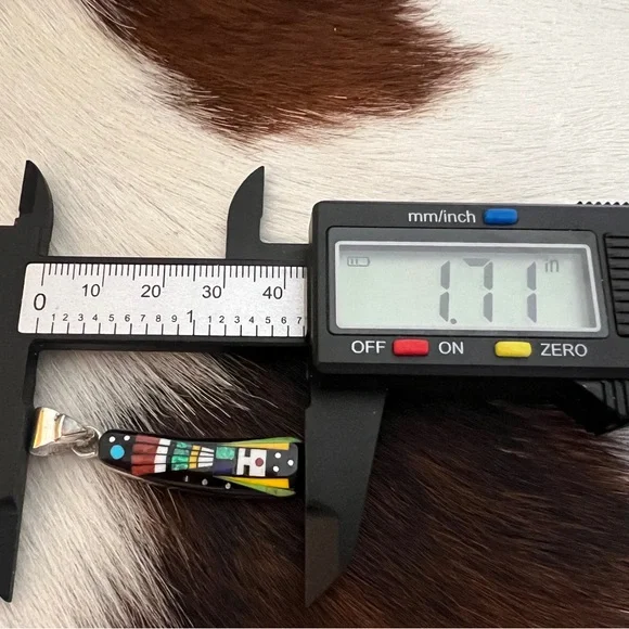 ❤️ Signed “RD” Native Zuni Inlaid Galaxy Sterling Kachina Cosmic Pendant 1.71”L - Picture 12 of 14